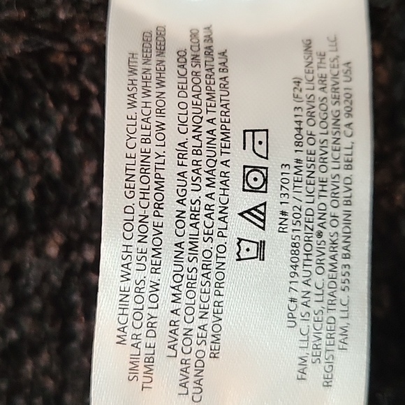 Orvis Black Open Cardigan Sweater, Size Large - Picture 8 of 10